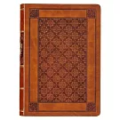KJV Holy Bible, Giant Print Full-Size Faux Leather Red Letter Edition - Thumb Index & Ribbon Marker, King James Version, Brown Diamond