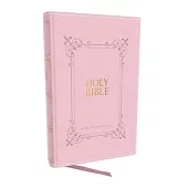 KJV Holy Bible Large Print Center-Column Reference Bible, Pink Leathersoft, 53,000 Cross References, Red Letter, Thumb Indexed, Comfort Print: King Ja