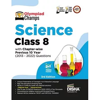 Olympiad Champs Science Class 8 with Chapter-wise Previous 10 Year (2013 - 2022) Questions 5th Edition Complete Prep Guide with Theory, PYQs, Past & P