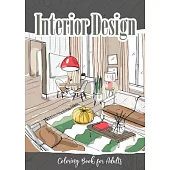 Interior Coloring Book for Adults Interior design Coloring Book Living Spaces furniture Coloring home design A4