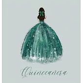 Quinceanera Guest Book with green dress