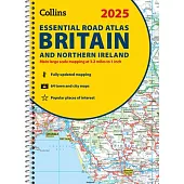 2025 Collins Essential Road Atlas Britain and Northern Ireland: A4 Spiral