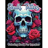Skull Tattoos and Roses coloring book for inmates