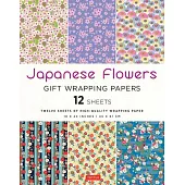Japanese Flowers Gift Wrapping Papers - 12 Sheets: 18 X 24 Inch (45 X 61 CM) Wrapping Paper