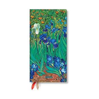 Paperblanks 2025 Van Gogh’s Irises Van Gogh’s Irises 12-Month Slim Horizontal Weekly Elastic Band 160 Pg 100 GSM
