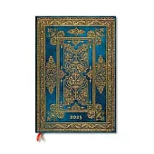 Paperblanks 2025 Blue Luxe Luxe Design 12-Month Grande Vertical Weekly Elastic Band 160 Pg 100 GSM