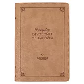 NLT Holy Bible Everyday Devotional Bible for Men New Living Translation, Vegan Leather, Tan Debossed