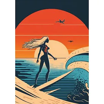 Surfer Girl Lined Notebook: Plastic Free Packaging