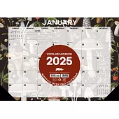 Woodland Mushroom 2025 17 X 12 Small Monthly Deskpad