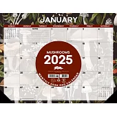 Mushrooms 2025 22 X 17 Large Monthly Deskpad