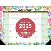 Succulents 2025 22 X 17 Large Monthly Deskpad