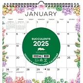 Succulents 2025 12 X 12 Spiral Wall Calendar