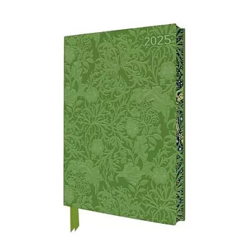 William Morris: Seaweed 2025 Artisan Art Vegan Leather Diary Planner - Page to View with Notes