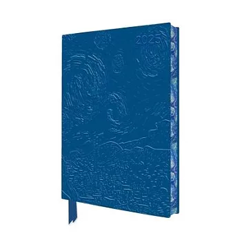 Vincent Van Gogh: The Starry Night 2025 Artisan Art Vegan Leather Diary Planner - Page to View with Notes