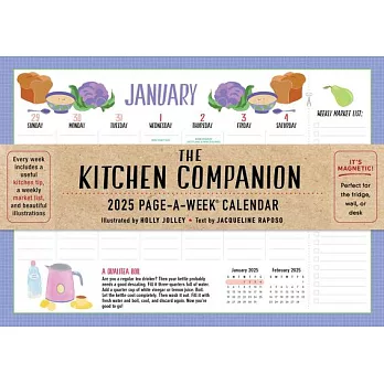 The Kitchen Companion Page-A-Week Calendar 2025: It’s Magnetic! Perfect for the Fridge, Wall, or Desk