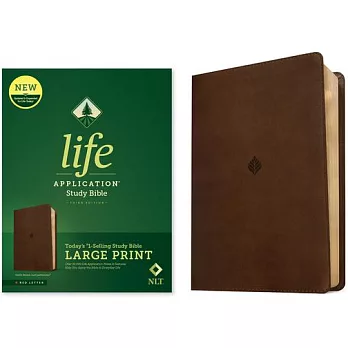 NLT Life Application Study Bible, Third Edition, Large Print (Leatherlike, Rustic Brown Leaf, Red Letter)