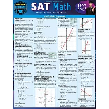 SAT Math Test Prep: A Quickstudy Laminated Reference Guide