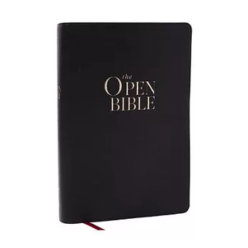 The Open Bible: Read and Discover the Bible for Yourself (Nkjv, Black Leathersoft, Red Letter, Comfort Print, Thumb Indexed)