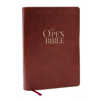 The Open Bible: Read and Discover the Bible for Yourself (NKJV Brown Leathersoft, Red Letter, Comfort Print)