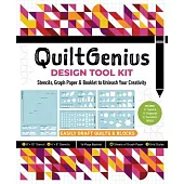 Quiltgenius Design Tool Kit: Stencils, Graph Paper & Booklet to Unleash Your Creativity; Easily Draft Quilts & Blocks; (1) 8
