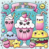 Food Drink and Sweets Coloring Book: Cute and Groovy Kawaii Treats - Featuring Bold and Easy Snacks, Desserts, and Fruits for Kids with Simple Designs