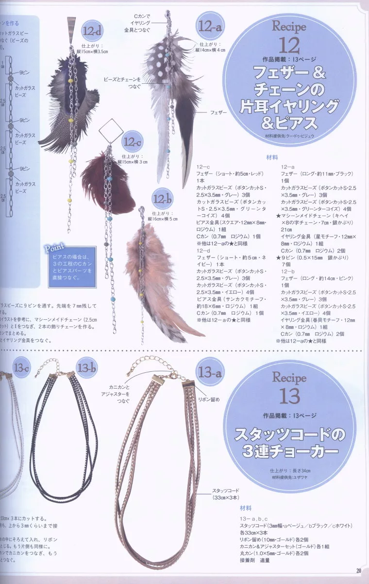 羽毛耳飾&三層頸鍊