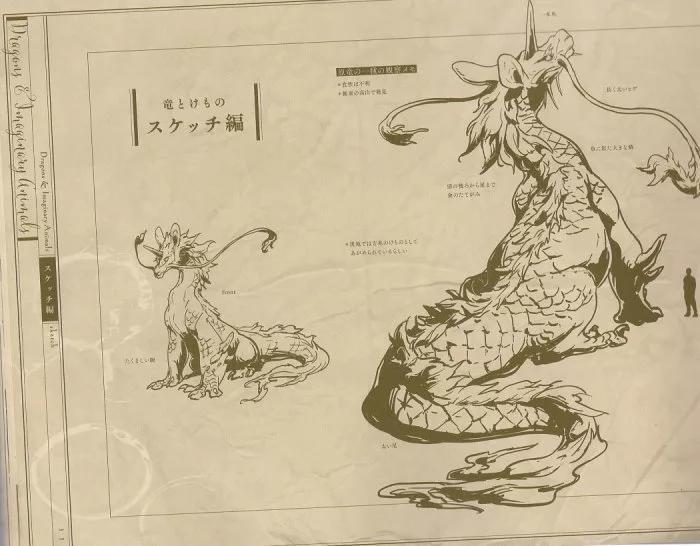 龍與野獸手繪素描