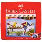 【FABER-CASTELL】24色水彩色鉛筆(鐵盒裝)(附水彩筆)