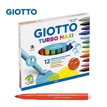 【義大利 GIOTTO】可洗式兒童安全彩色筆(12色)