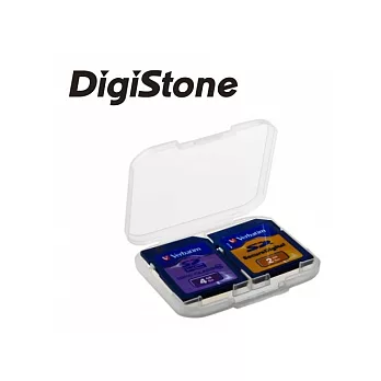 DigiStone 優質 SD/SDHC 2片裝記憶卡收納盒/白透明色X3個(台灣製造!!)