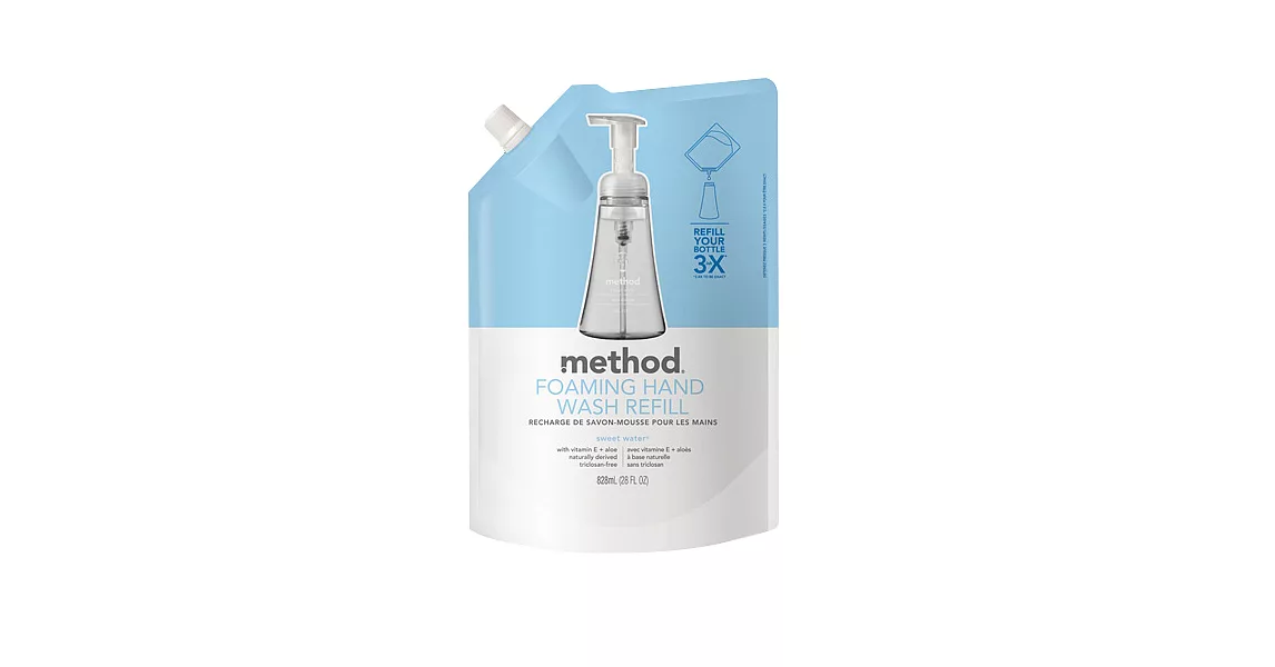 Method 美則 水甜心天然泡沫洗手露(補充包) 828ml