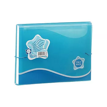 【富美特】7格風琴資料夾-A5藍色.POLY ROCK系列 Blue 藍