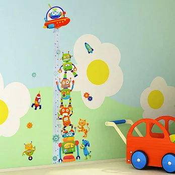 兒童身高尺壁貼-太空機器人                              鮮明、趣味、