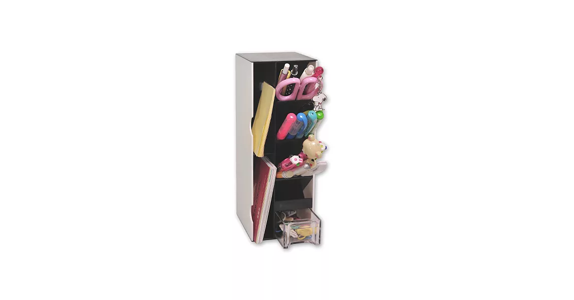 《真心良品》黑白文具小物收納整理盒1入