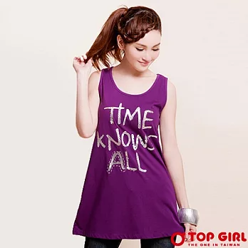 【TOP GIRL】時間真相有機棉長版背心-女(甜蜜紫)M甜蜜紫