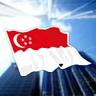 【國旗商品創意館】新加坡國旗飄揚抗UV、防水貼紙2入/Singapore/世界多國款可選購