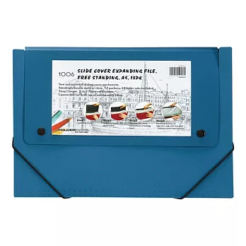 【富美特】桌上型13格檔案文件風琴包-A4.Pretty Office系列藍