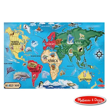 美國瑪莉莎 Melissa & Doug 大型地板拼圖 - 世界地圖【33片】