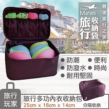 旅行玩家內衣收納包加大尺寸-葡萄紫