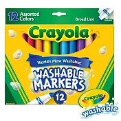 美國crayola 可水洗12色粗頭彩色筆