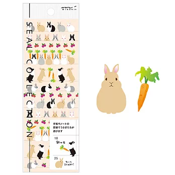 MIDORI 手帳專用貼紙V小兔子