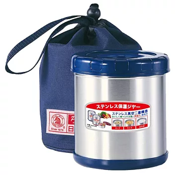 日本寶馬不鏽鋼真空保溫便當盒_0.85Lx1(附提袋) SHW-GL-850 (藍色)