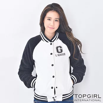 TOP GIRL-活力女孩棒球外套M白