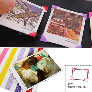 Kiret 韓國DIY相片角貼 拍立得照片護角固定貼408枚入-三色任選彩色