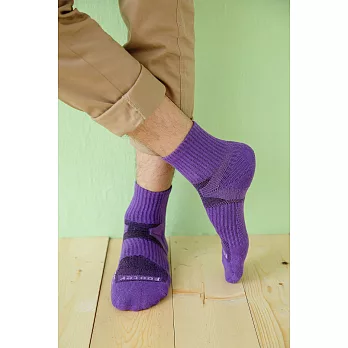 【Footer除臭襪】輕壓力單色素面除臭襪(男款)T97LL                             紫色