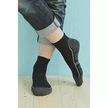 【Footer除臭襪】流線型氣墊減壓科技除臭襪T102(男款)L                             黑色