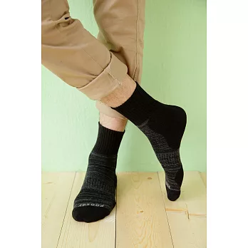 【Footer除臭襪】花紗設計款氣墊運動襪ZH13L(男款)L                             黑色