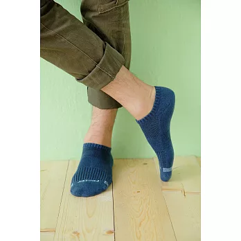 【Footer除臭襪】素面氣墊運動船短襪 T31L(男款)L                             藍色