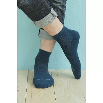 【Footer除臭襪】輕壓力氣墊機能除臭襪T95(男款)L                             藍色