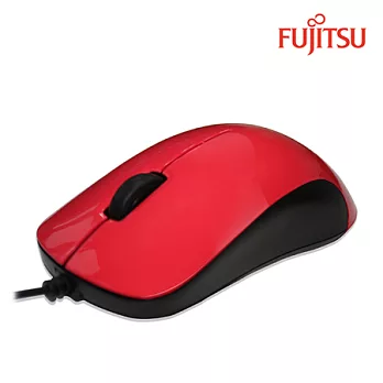 FUJITSU富士通USB有線光學滑鼠QH300(紅)